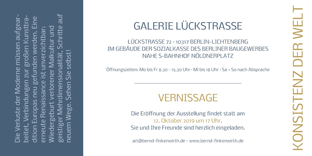 Galerie Lueckstrasse Flyer Ausstellung